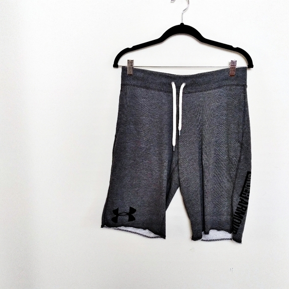 Under Armour Men's Gray Spell Out Athletic Shorts - Picture 2 of 6